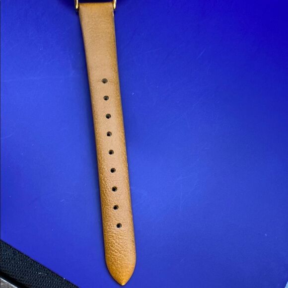 Stylish INC Tan Leather Strap ladies Watch with Gold Accents - Picture 9 of 10